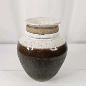 Handcrafted Saltglazed Stoneware Storage Jar Pottery Art Artist Signed Original